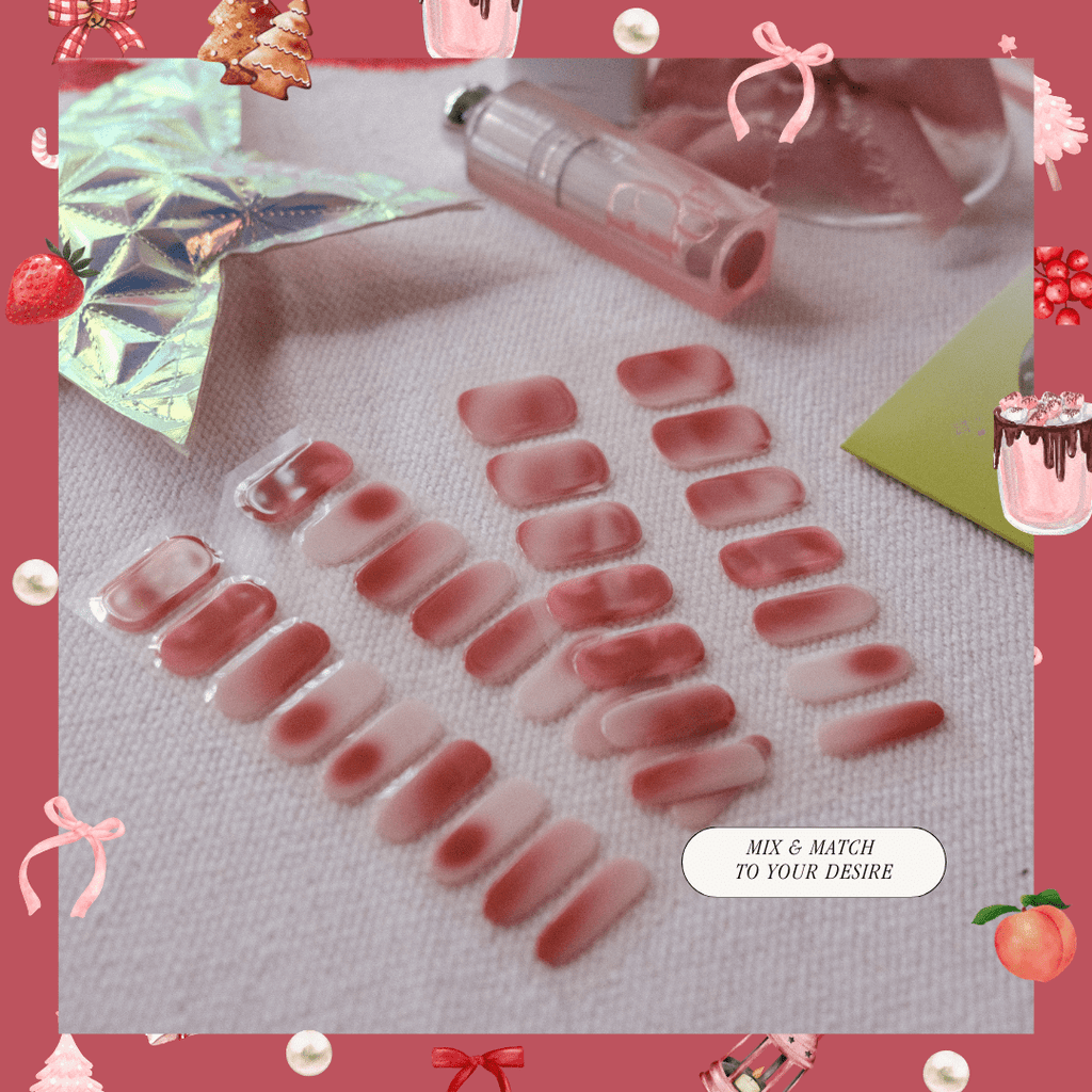 Strawberry Latte GEWEL™ Premium Gel Nail Sticker (32 pcs)