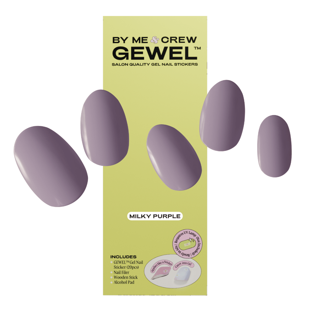 Milky Purple Semi Cured Gel Nail Stickers