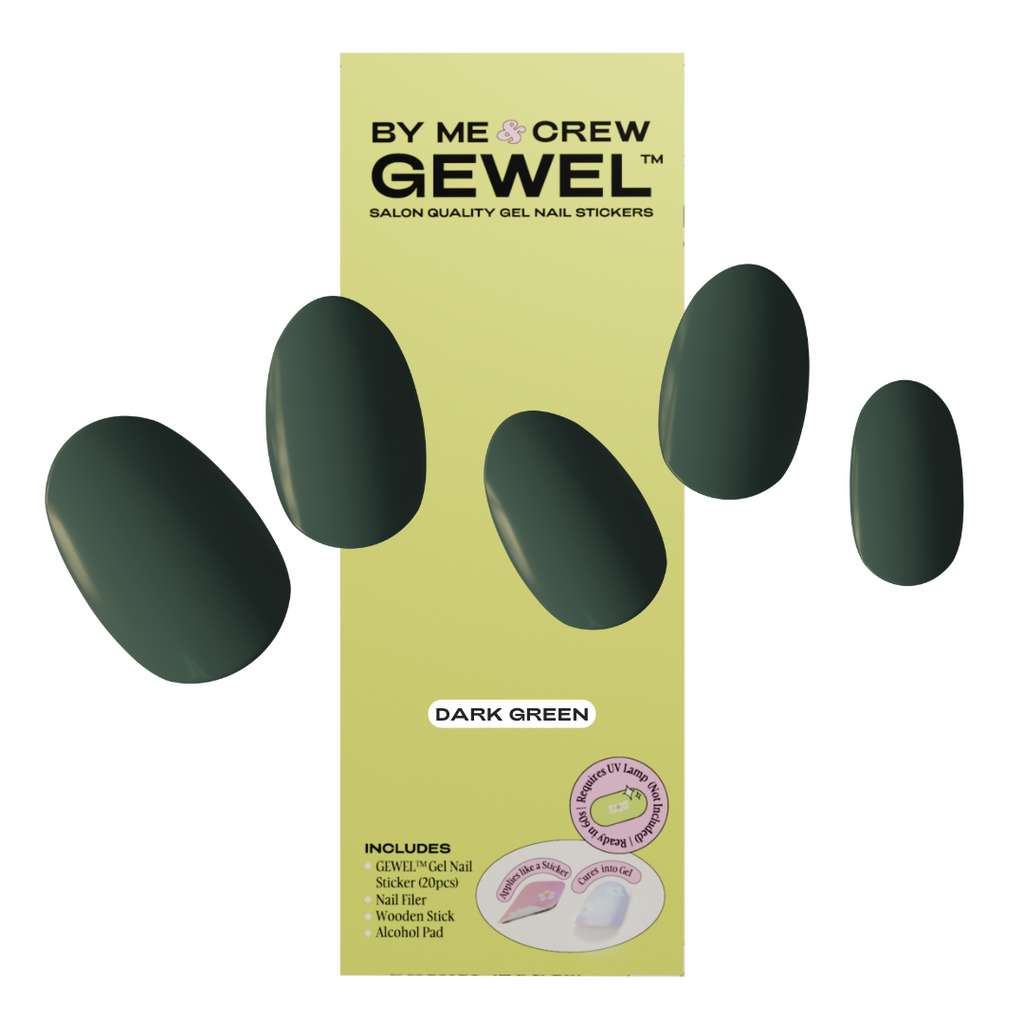 Dark Green Semi Cured Gel Nail Stickers