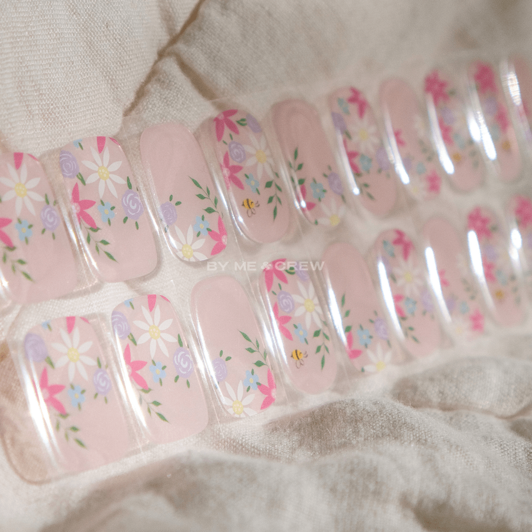 Gentle Floral Semi Cured Gel Nail Stickers