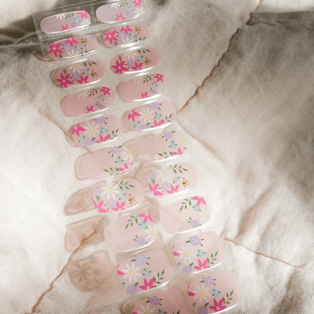 Gentle Floral Semi Cured Gel Nail Stickers