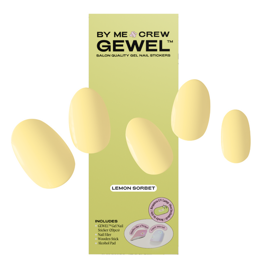 Lemon Sorbet Yellow Semicured Gel Nail Stickers Kit