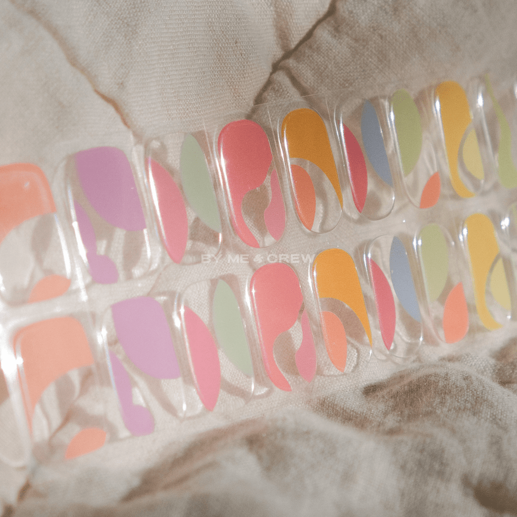 Rainbow Waves Semi Cured Gel Nail Stickers