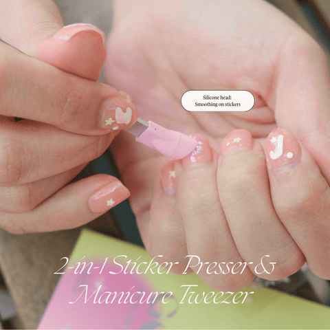 2-IN-1 Sticker Presser & Manicure Tweezer (Celestial Silver)