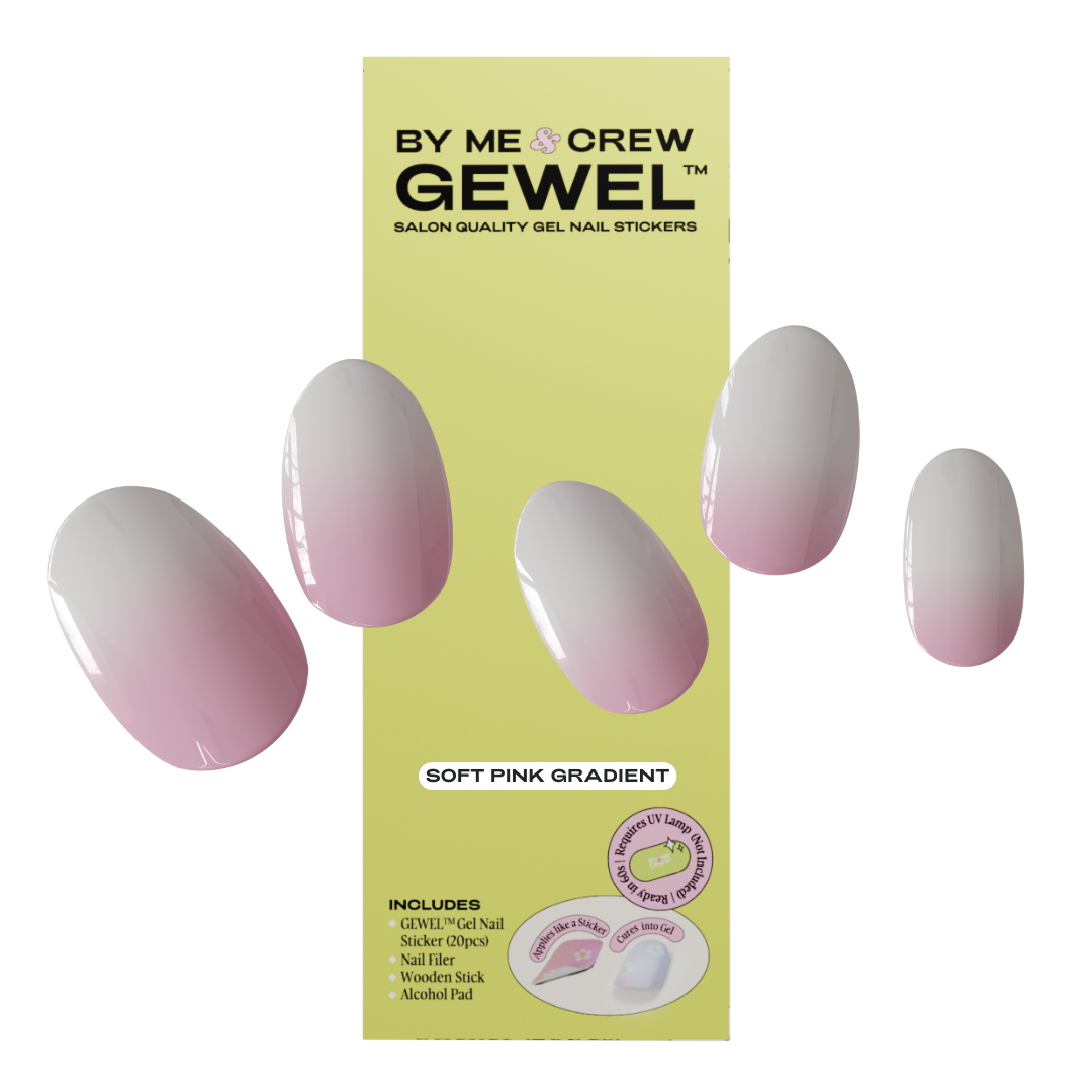 Soft Pink Gradient Semi Cured Gel Nail Stickers